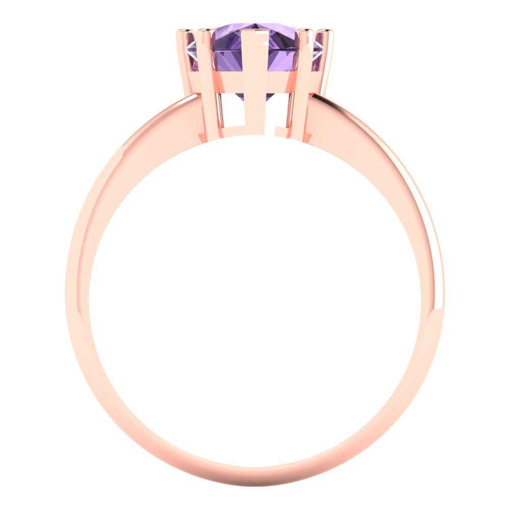 2 cttw Simulated Alexandrite Solitaire  Engagement Ring - Solid Gold (Pear Cut,10x7mm)