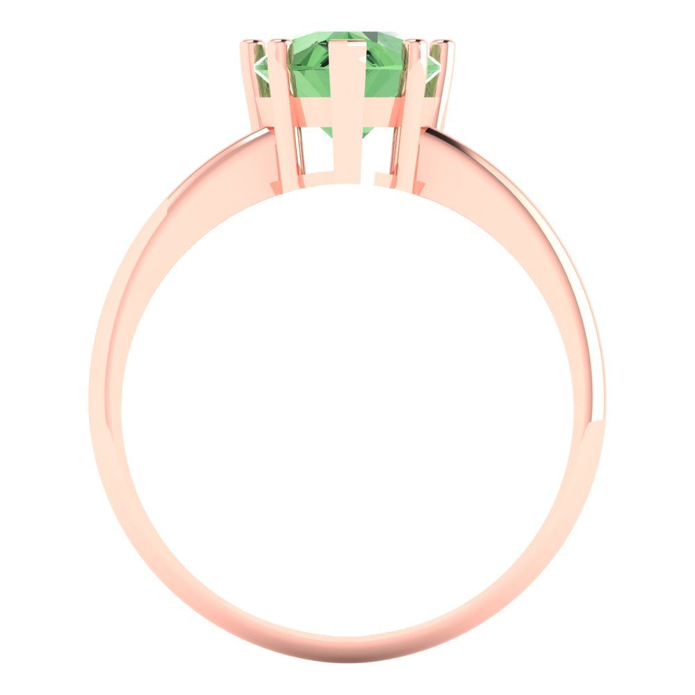 2 cttw Zirconia Simulated Green Diamond Solitaire  Engagement Ring - Solid Gold (VVS1, Pear Cut,10x7mm)