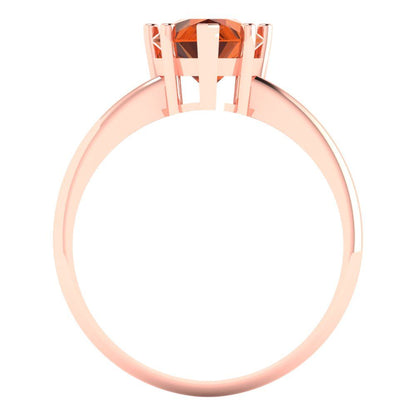 2 cttw Simulated Pink Tourmaline Solitaire  Engagement Ring - Solid Gold (Pear Cut,10x7mm)