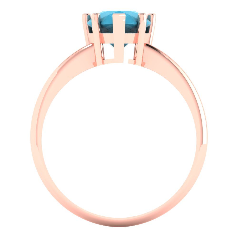 2 cttw Simulated Turquoise Solitaire  Engagement Ring - Solid Gold (Pear Cut,10x7mm)