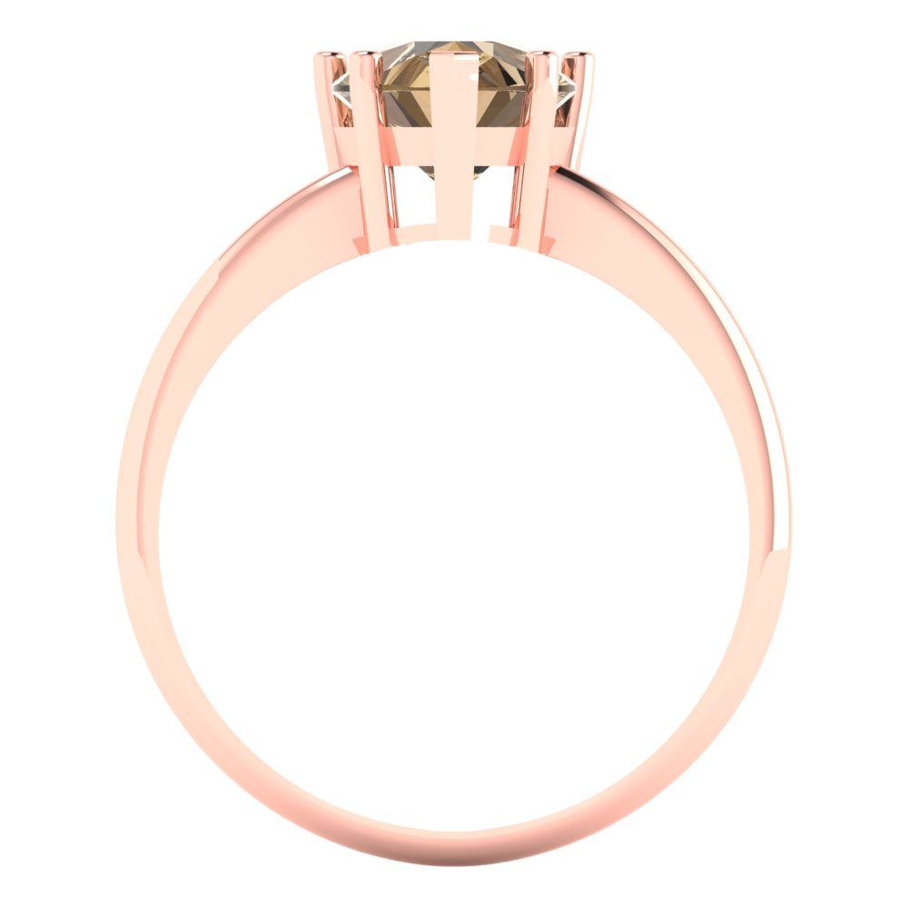 2 cttw Zirconia Simulated Champagne Diamond Solitaire  Engagement Ring - Solid Gold (VVS1, Pear Cut,10x7mm)