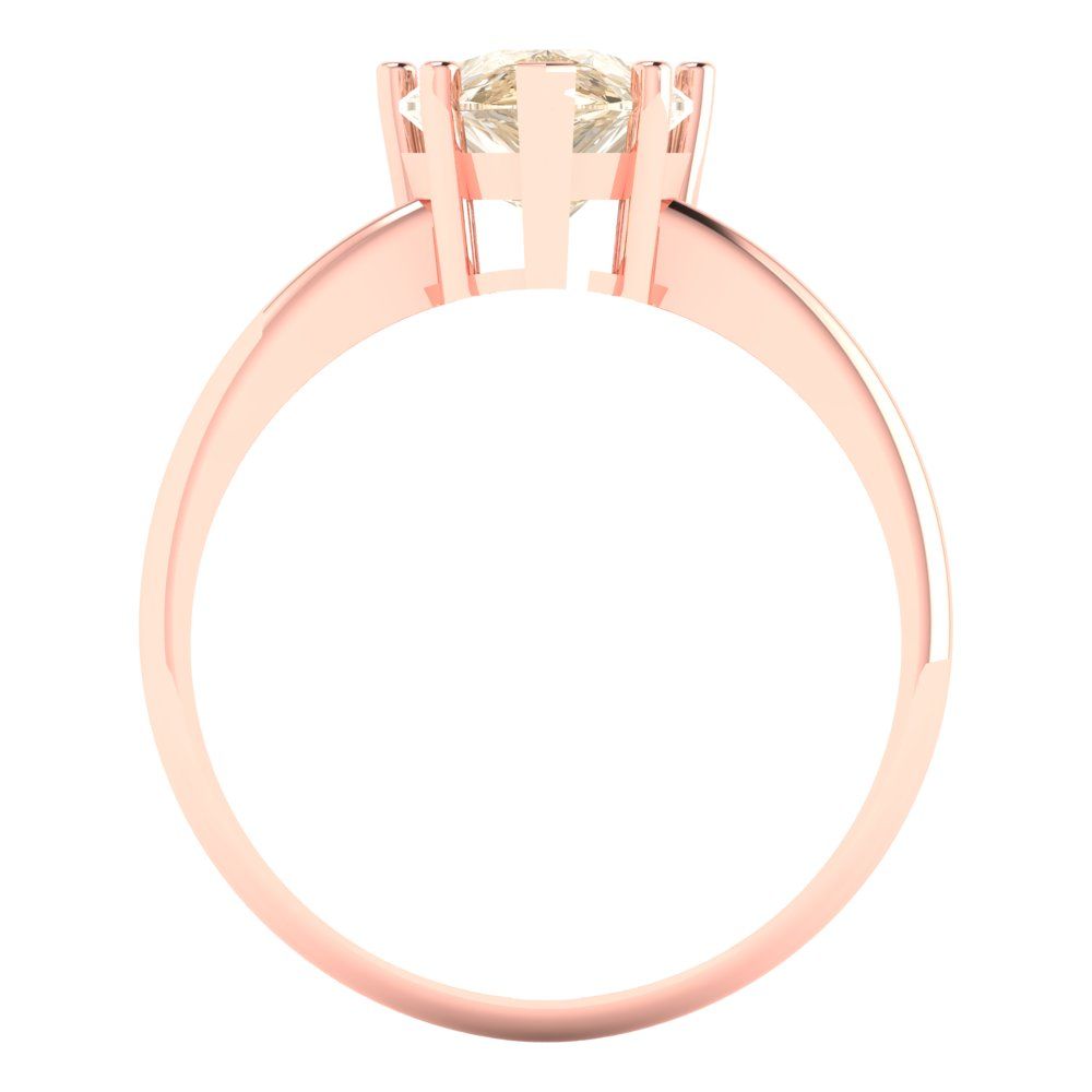 2 cttw Natural Morganite Solitaire  Engagement Ring - Solid Gold (Pear Cut,10x7mm)