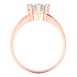 2. ct Brilliant Pear Cut Natural Diamond Stone Clarity SI1-2 Color G-H Rose Gold Solitaire Ring