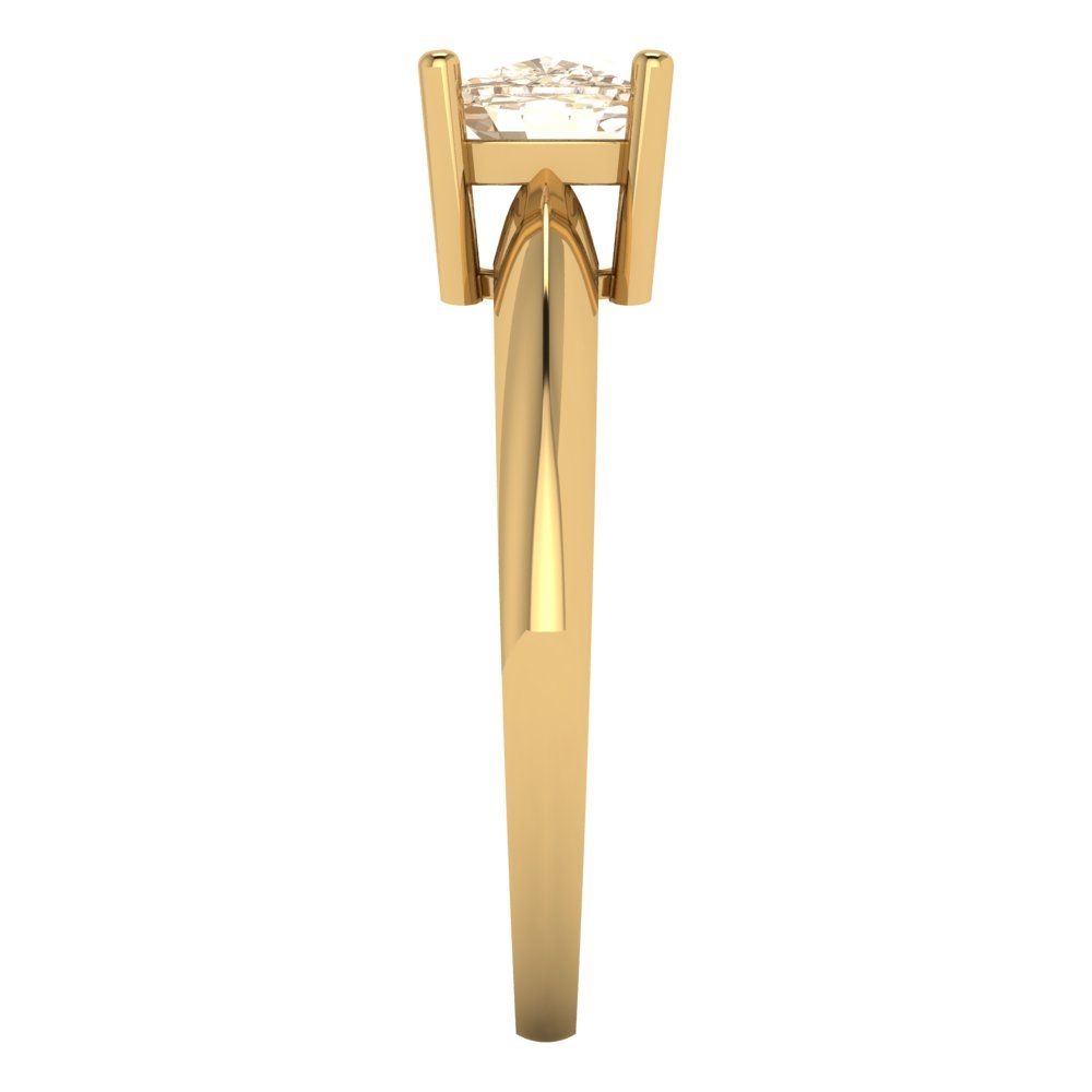 1 cttw Natural Morganite Solitaire  Engagement Ring - Solid Yellow Gold (VVS1, Cushion Cut,6mm)