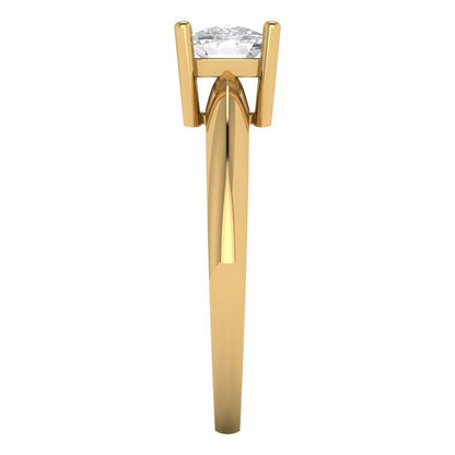 1 cttw Moissanite Solitaire  Engagement Ring - Solid Yellow Gold (VVS1, Cushion Cut,6mm)