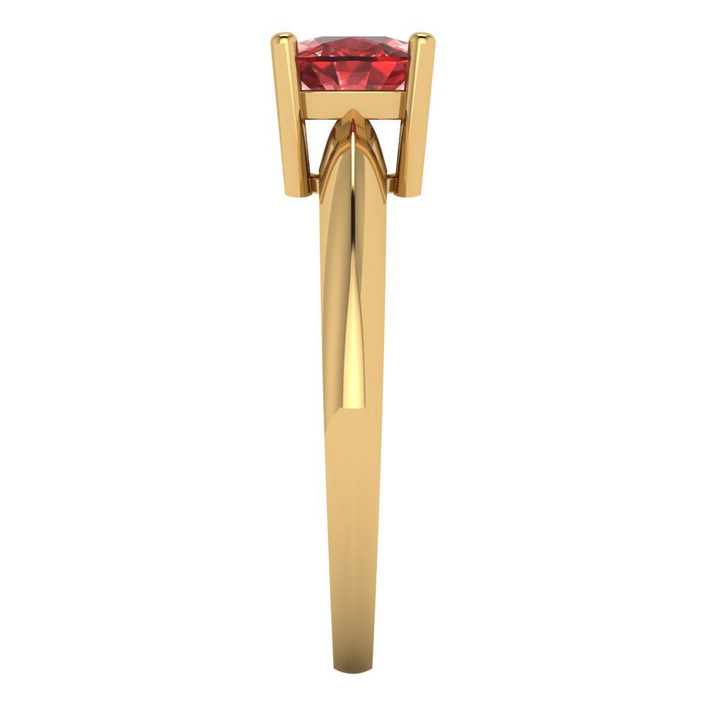 1 cttw Natural Garnet Solitaire  Engagement Ring - Solid Yellow Gold (VVS1, Cushion Cut,6mm)