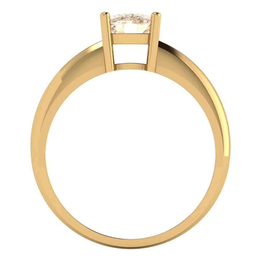 1 cttw Natural Morganite Solitaire  Engagement Ring - Solid Yellow Gold (VVS1, Cushion Cut,6mm)
