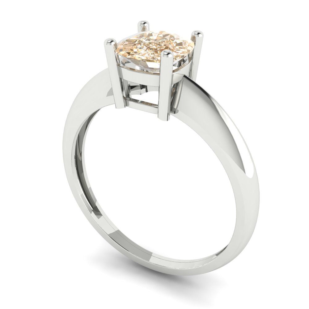 1 cttw Natural Morganite Solitaire  Engagement Ring - Solid Gold (Cushion Cut,6mm)