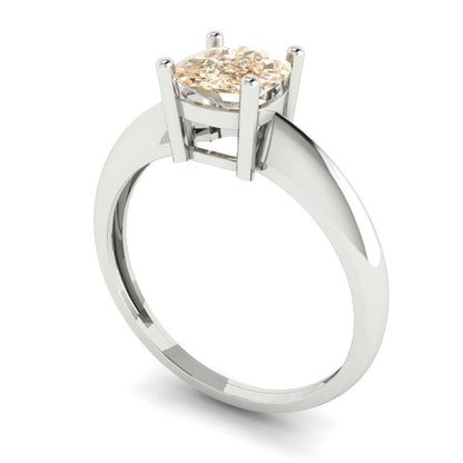 1 cttw Natural Morganite Solitaire  Engagement Ring - Solid Gold (Cushion Cut,6mm)