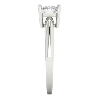 1 cttw Moissanite Solitaire  Engagement Ring - Solid White Gold (VVS1, Cushion Cut,6mm)