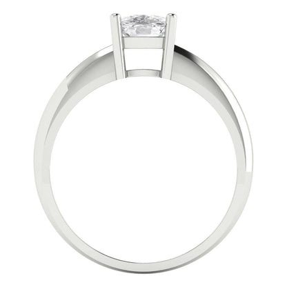 1 cttw Moissanite Solitaire  Engagement Ring - Solid White Gold (VVS1, Cushion Cut,6mm)