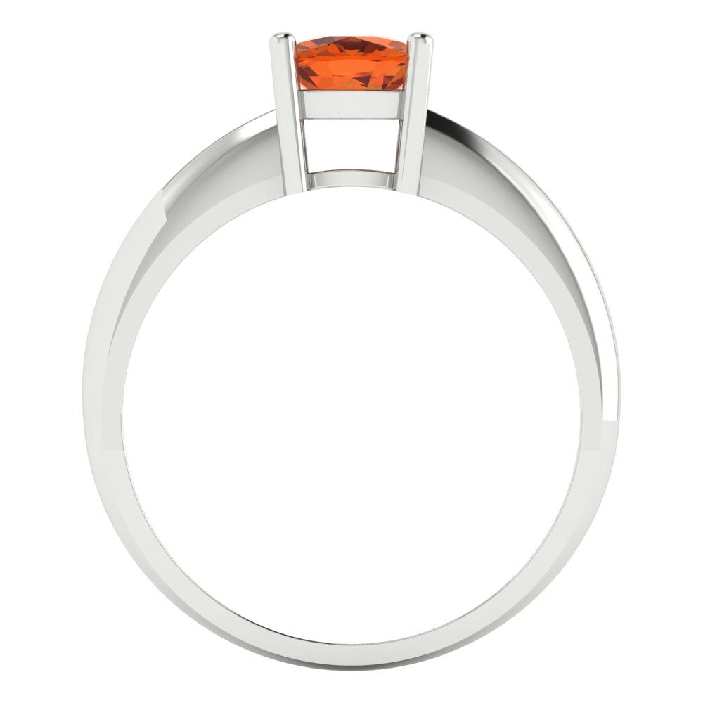 1 cttw Simulated Pink Tourmaline Solitaire  Engagement Ring - Solid White Gold (VVS1, Cushion Cut,6mm)