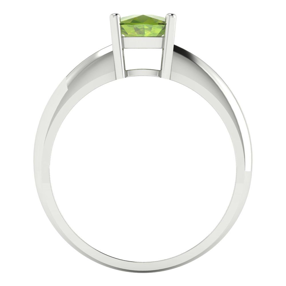 1 cttw Natural Peridot Solitaire  Engagement Ring - Solid Gold (Cushion Cut,6mm)