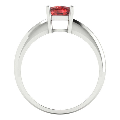 1 cttw Natural Garnet Solitaire  Engagement Ring - Solid Gold (Cushion Cut,6mm)