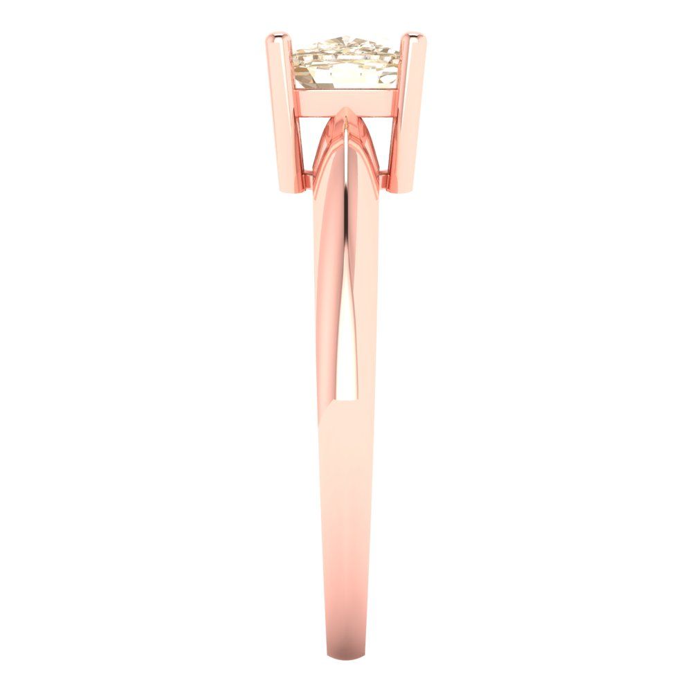 1 cttw Natural Morganite Solitaire  Engagement Ring - Solid Gold (Cushion Cut,6mm)