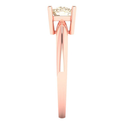 1 cttw Natural Morganite Solitaire  Engagement Ring - Solid Gold (Cushion Cut,6mm)