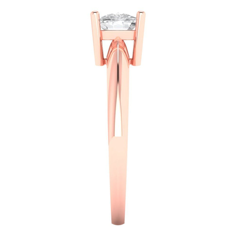1.0 ct Brilliant Cushion Cut Natural Diamond Stone Clarity SI1-2 Color G-H Rose Gold Solitaire Ring