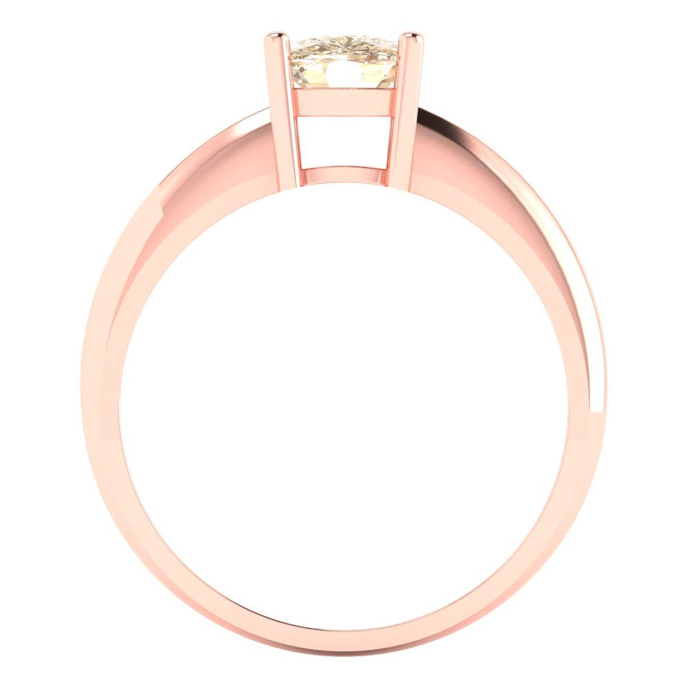1 cttw Natural Morganite Solitaire  Engagement Ring - Solid Gold (Cushion Cut,6mm)