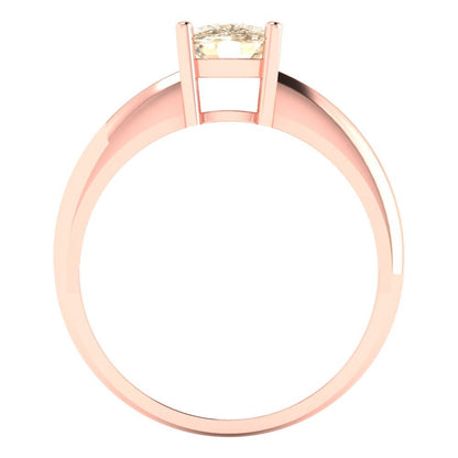 1 cttw Natural Morganite Solitaire  Engagement Ring - Solid Gold (Cushion Cut,6mm)