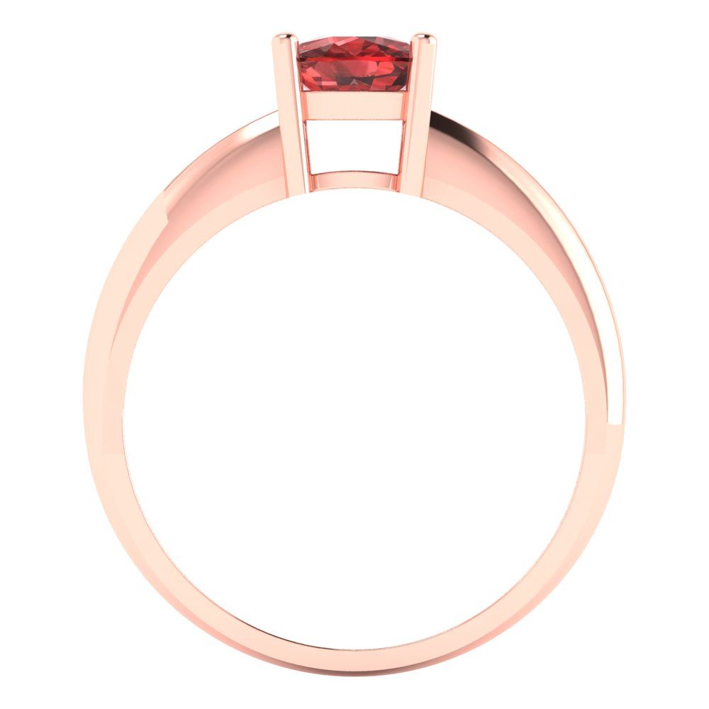 1 cttw Natural Garnet Solitaire  Engagement Ring - Solid Gold (Cushion Cut,6mm)