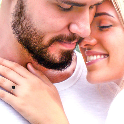 1 cttw Natural Onyx Solitaire  Engagement Ring - Solid Gold (Cushion Cut,6mm)