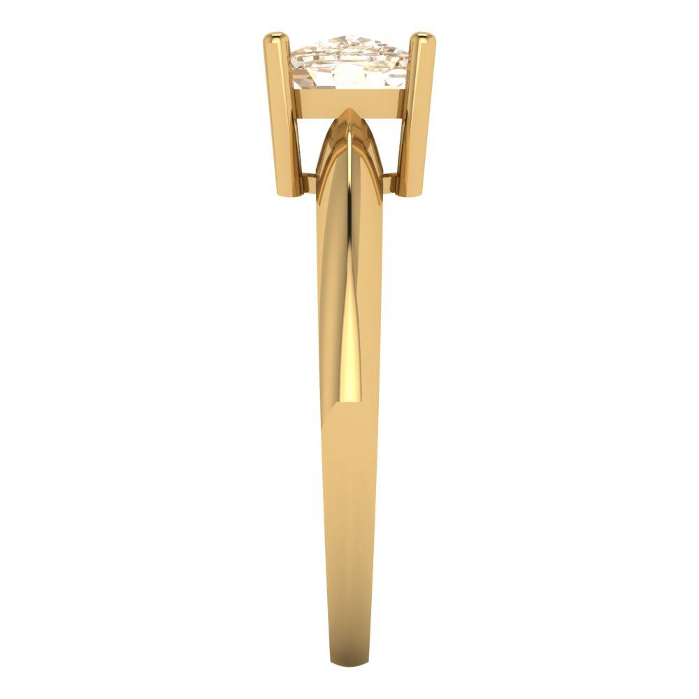 1.5 cttw Natural Morganite Solitaire  Engagement Ring - Solid Gold (Cushion Cut,6.5mm)