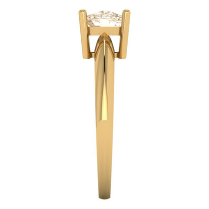 1.5 cttw Natural Morganite Solitaire  Engagement Ring - Solid Gold (Cushion Cut,6.5mm)