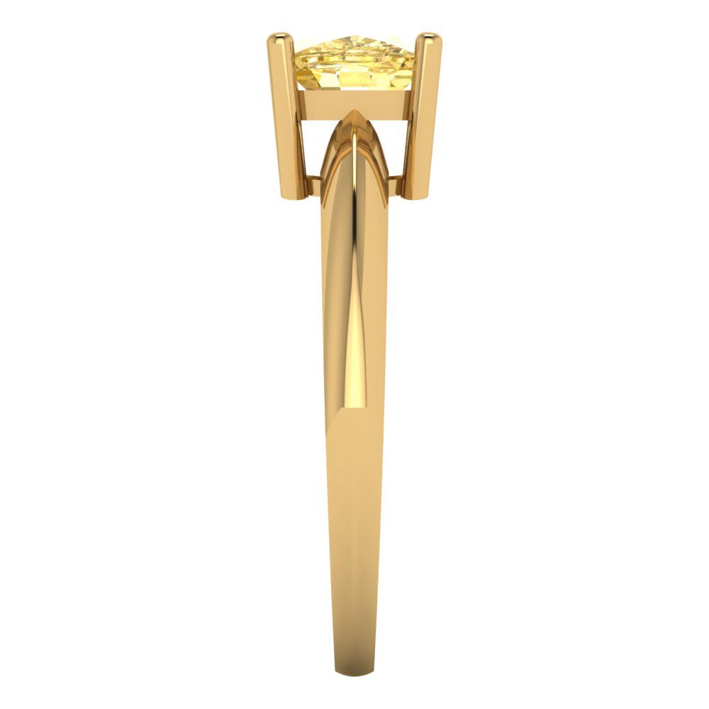 1.5 cttw Natural Citrine Solitaire  Engagement Ring - Solid Gold (Cushion Cut,6.5mm)