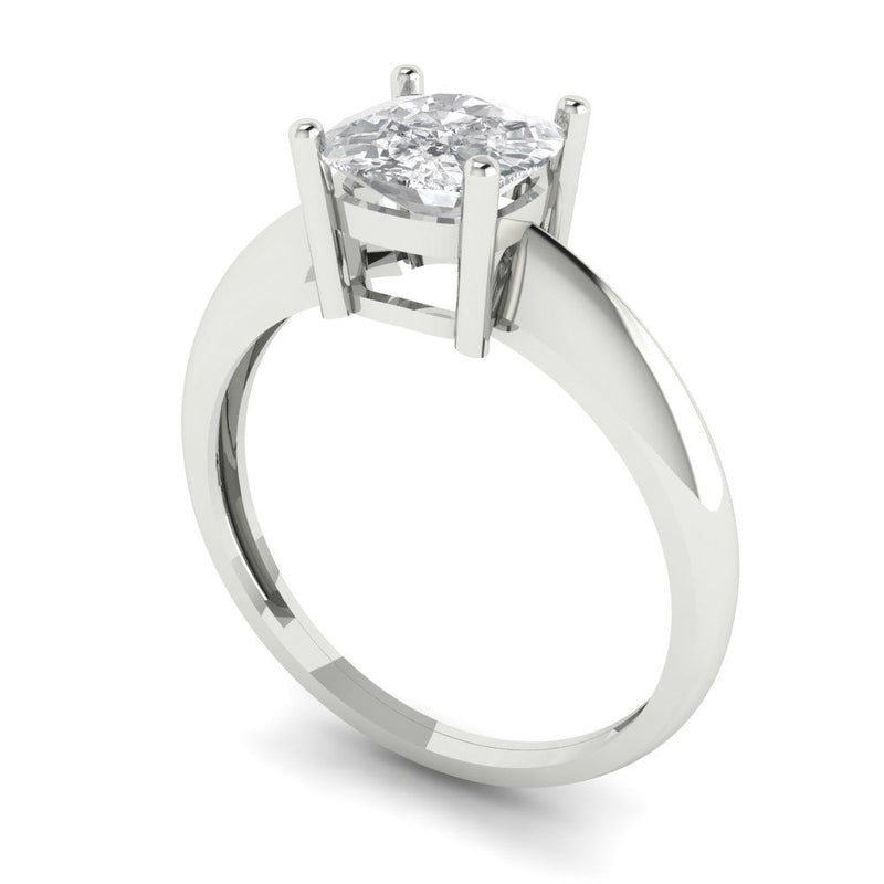 1.5 ct Brilliant Cushion Cut Natural Diamond Stone Clarity SI1-2 Color G-H White Gold Solitaire Ring