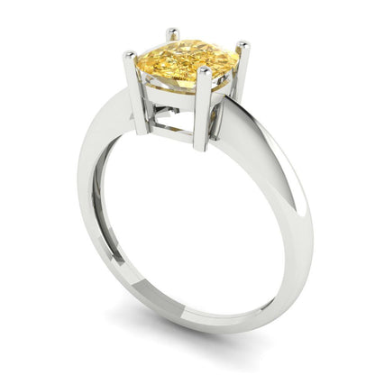 1.5 cttw Natural Citrine Solitaire  Engagement Ring - Solid Gold (Cushion Cut,6.5mm)