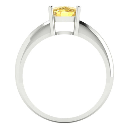 1.5 cttw Natural Citrine Solitaire  Engagement Ring - Solid Gold (Cushion Cut,6.5mm)
