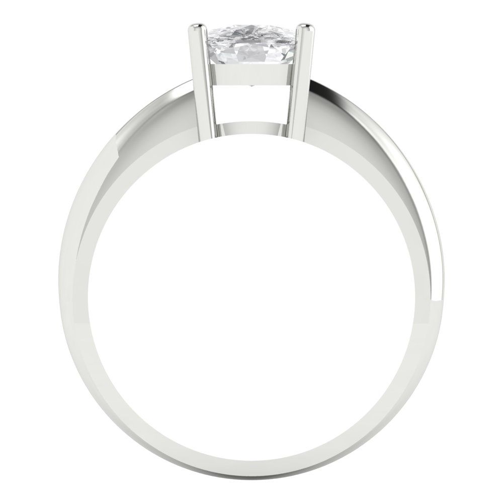 1.5 cttw Zirconia Simulated Diamond Solitaire  Engagement Ring - Solid Gold (VVS1, Cushion Cut,6.5mm)