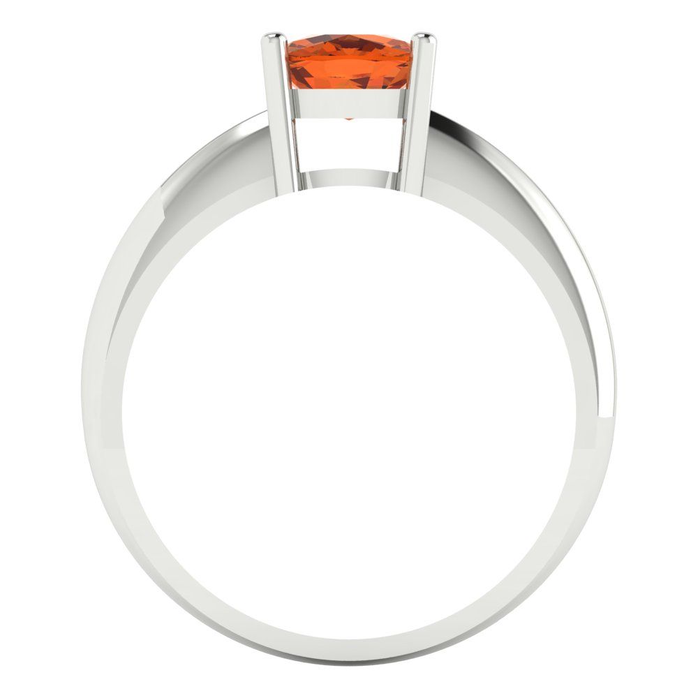 1.5 cttw Simulated Pink Tourmaline Solitaire  Engagement Ring - Solid White Gold (VVS1, Cushion Cut,6.5mm)