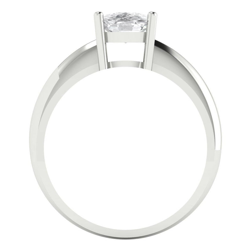 1.5 ct Brilliant Cushion Cut Natural Diamond Stone Clarity SI1-2 Color G-H White Gold Solitaire Ring