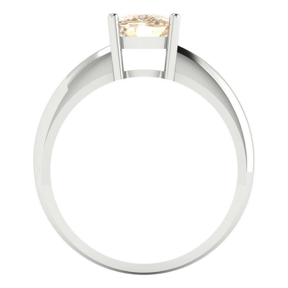 1.5 cttw Natural Morganite Solitaire  Engagement Ring - Solid Gold (Cushion Cut,6.5mm)