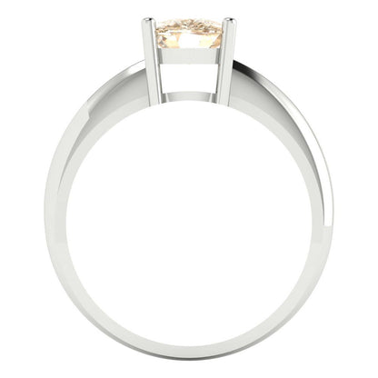1.5 cttw Natural Morganite Solitaire  Engagement Ring - Solid Gold (Cushion Cut,6.5mm)