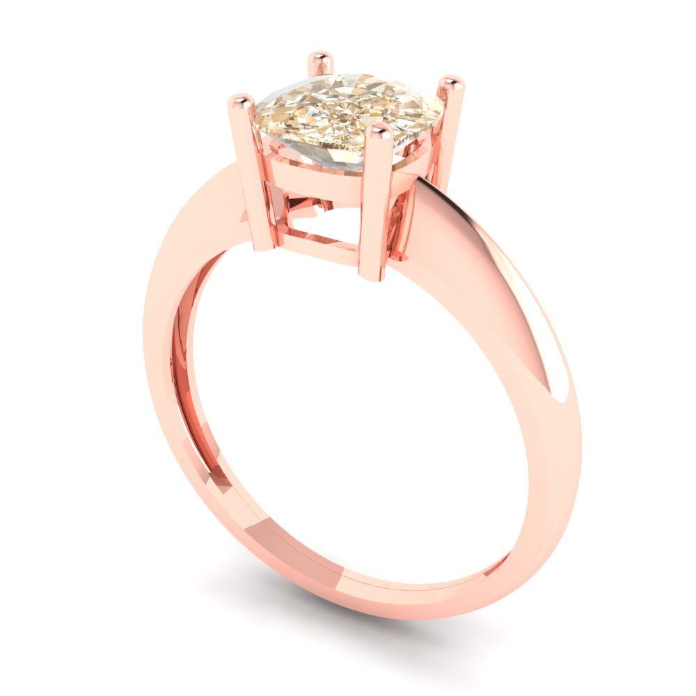1.5 cttw Natural Morganite Solitaire  Engagement Ring - Solid Gold (Cushion Cut,6.5mm)