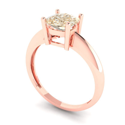 1.5 cttw Natural Morganite Solitaire  Engagement Ring - Solid Gold (Cushion Cut,6.5mm)