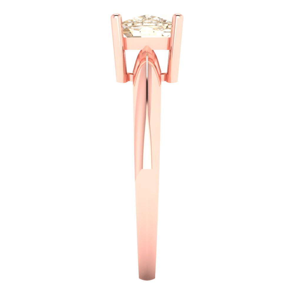 1.5 cttw Natural Morganite Solitaire  Engagement Ring - Solid Gold (Cushion Cut,6.5mm)