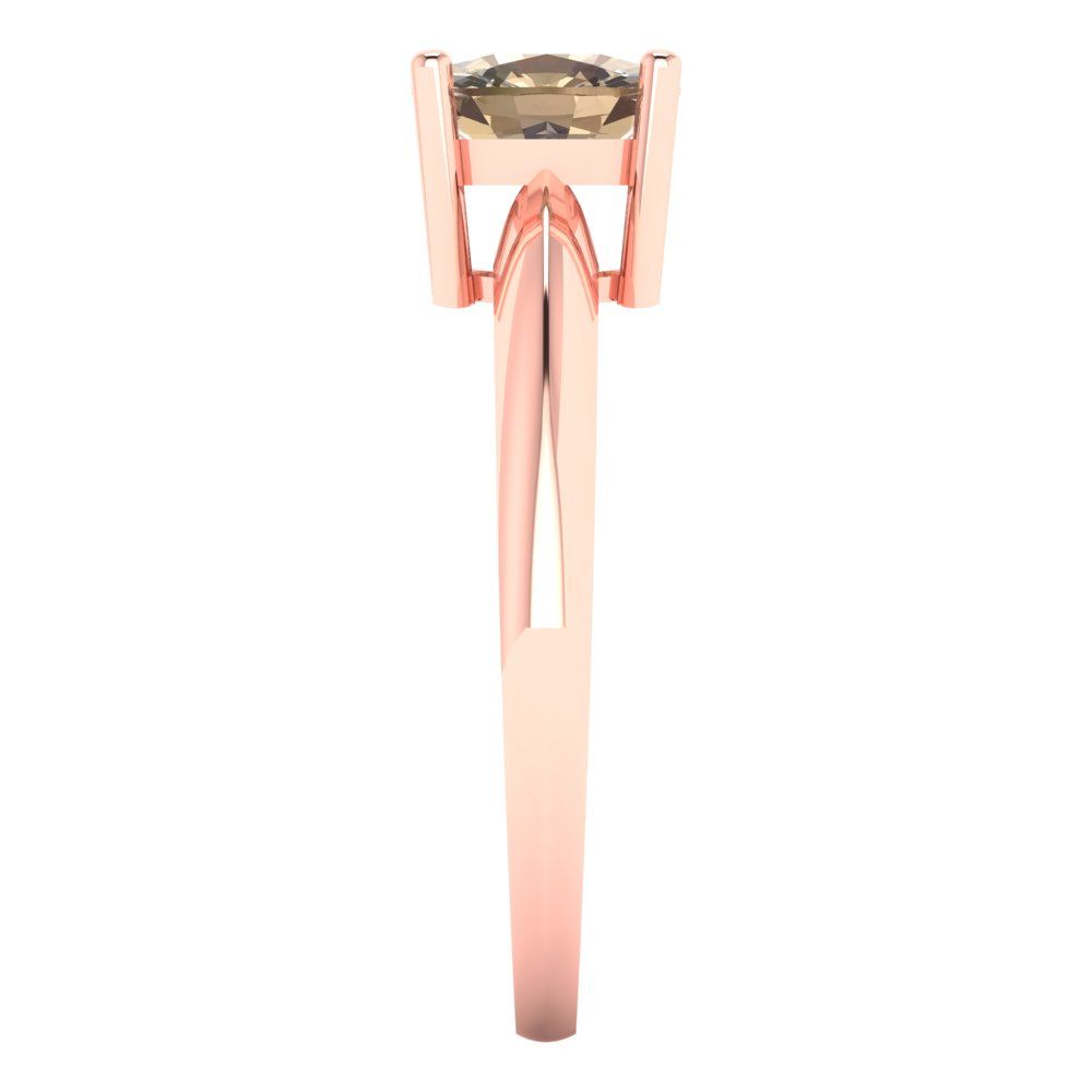 1.5 cttw Yellow Moissanite Solitaire  Engagement Ring - Solid Gold (Cushion Cut,6.5mm)