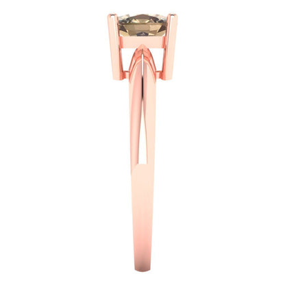 1.5 cttw Yellow Moissanite Solitaire  Engagement Ring - Solid Gold (Cushion Cut,6.5mm)