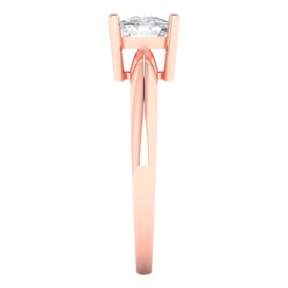 1.5 cttw White Sapphire Solitaire  Engagement Ring - Solid Gold (Cushion Cut,6.5mm)