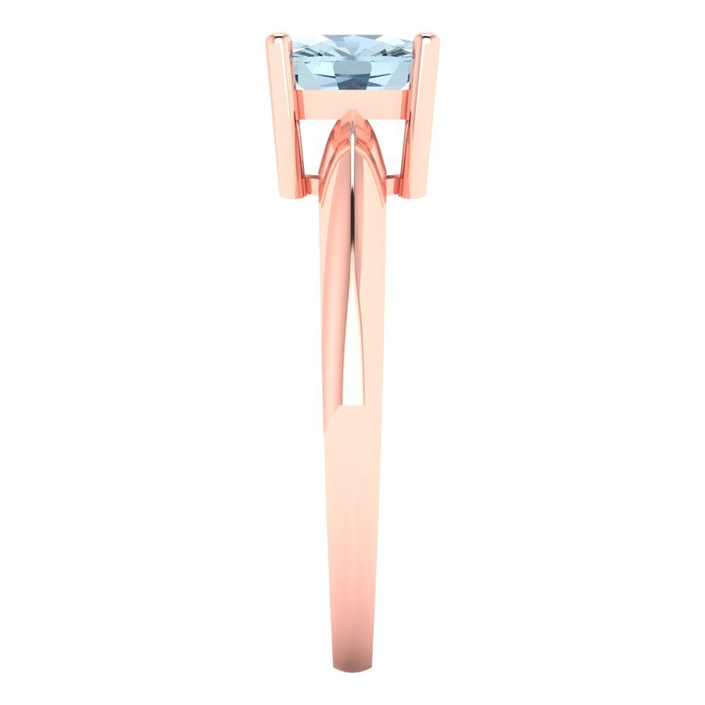 1.5 cttw Natural Swiss Blue Topaz Solitaire  Engagement Ring - Solid Gold (Cushion Cut,6.5mm)