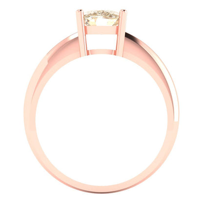 1.5 cttw Natural Morganite Solitaire  Engagement Ring - Solid Gold (Cushion Cut,6.5mm)