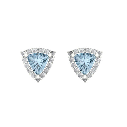 1.021cttw Aquamarine Gold-Plated 925 Silver Screw Back Stud Earrings
