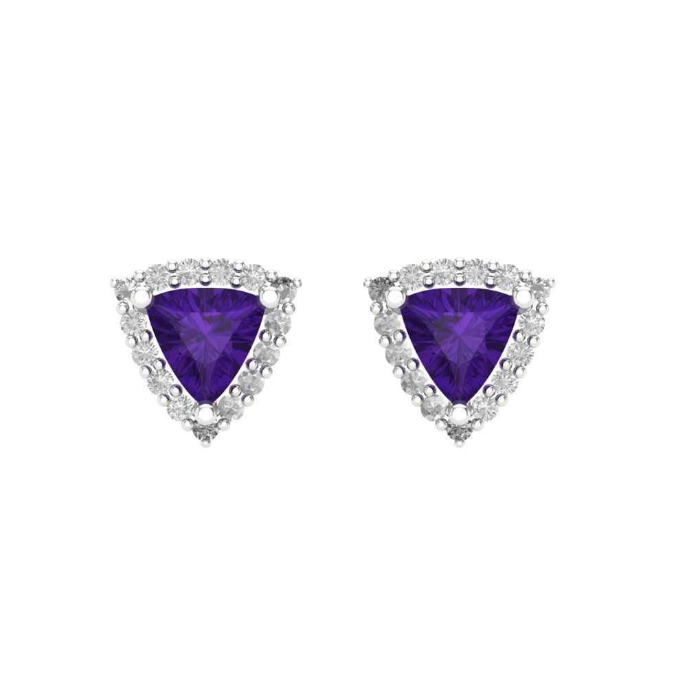 1.021cttw Amethyst Gold-Plated 925 Silver Screw Back Stud Earrings
