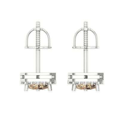 1.021 ctw Yellow Moissanite Studs Earrings | 5mm  Triangle Cut White Gold Screw back | April Birthstone