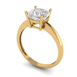 2.0 ct Brilliant Cushion Cut Natural Diamond Stone Clarity SI1-2 Color G-H Yellow Gold Solitaire Ring