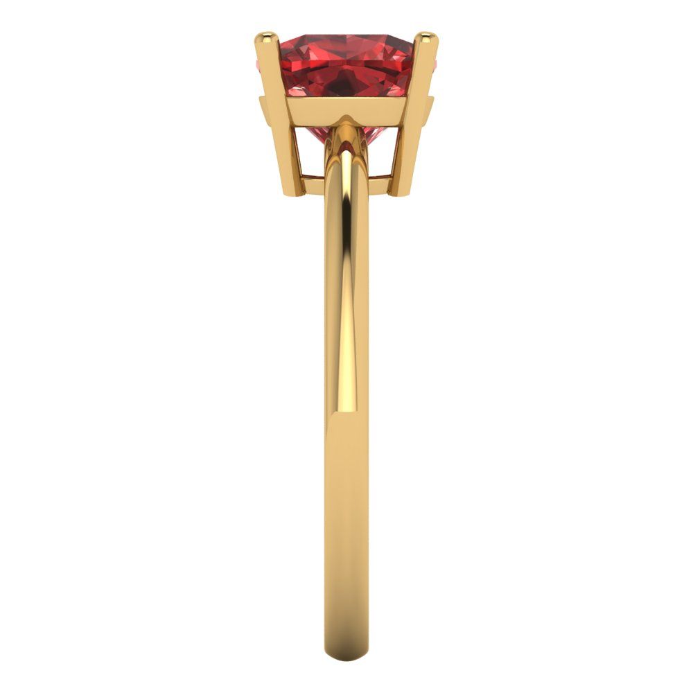 2 cttw Natural Garnet Solitaire  Engagement Ring - Solid Gold (Cushion Cut,7mm)