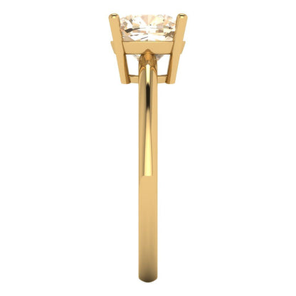 2 cttw Natural Morganite Solitaire  Engagement Ring - Solid Yellow Gold (VVS1, Cushion Cut,7mm)